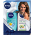 Nivea Hawaiian Flower & Oil sprchový gél 250 ml + Pure & Natural výživné telové mlieko pre veľmi suchú pokožku 250 ml, pre ženy kozmetická sada