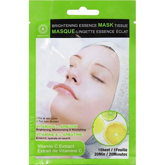 Absolute New York Brightening Essence Tissue Vitamín C Extract pleťová maska obrúsok 1 kus