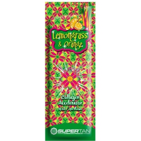 SuperTan Super Sensations Citrónová tráva a Pomaranč Aktívny urýchľovač opálenia s kolagénom do solária 15 ml sáčok