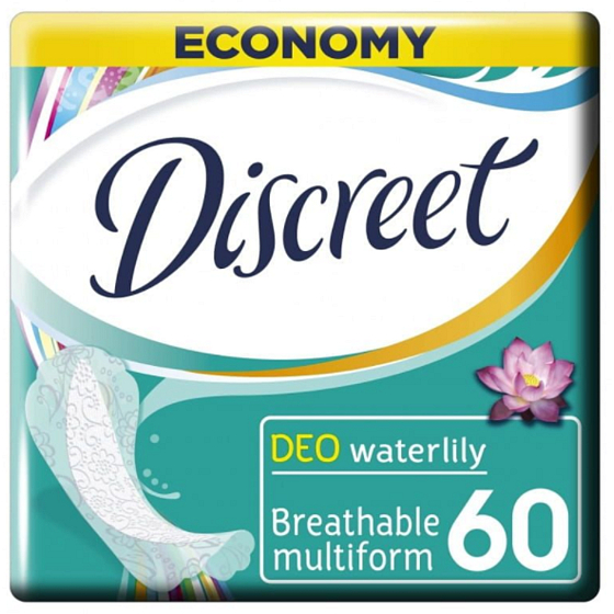 Discreet Deo Waterlily slipové intímne vložky na každodenné použitie 60 kusov