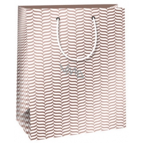 Ditipo Darčeková papierová taška 18 x 10 x 22,7 cm Trendy colours bielo-svetlo hnedá