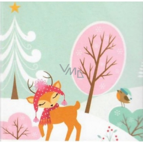Nekupto Vianočné kartičky na darčeky ružový strom 6,5 x 6,5 cm 6 kusov