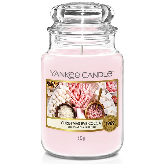 Yankee Candle Christmas Eve Cocoa - Štedrovečerné kakao vonná sviečka Classic veľká sklo 623 g