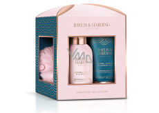 Baylis & Harding Telový prípravok s jojobovým, vanilkovým a mandľovým olejom 100 ml + telové mlieko 50 ml + žinka, kozmetická sada pre ženy