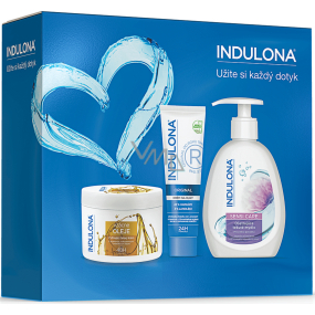 Indulona Original krém na ruky 75 ml + Precious oils výživný telový krém na suchú pokožku 250 ml + Sensi Care tekuté mydlo pre citlivú pokožku s dávkovačom 300 ml, kozmetická súprava