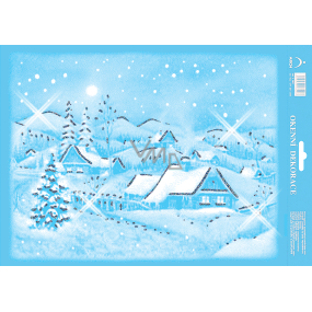 Arch Vianočná nálepka, okenná fólia bez lepidla Snow Village 35 x 25 cm