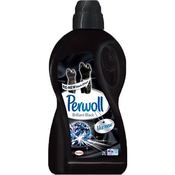 Perwoll Brilliant Black prací gél navracia intenzívnu čiernu farbu, chráni pred stratou tvaru 2 l