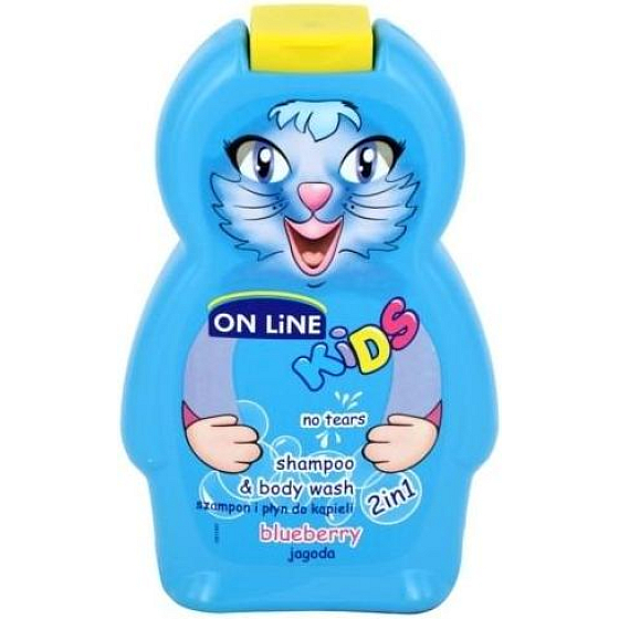 On Line Čučoriedka 2v1 sprchový gél a šampón na vlasy pre deti 250 ml