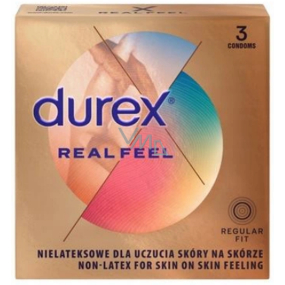 Durex Real Feel nelatexový kondóm pre prirodzený pocit kože na kožu, nominálna šírka: 56 mm 3 kusy