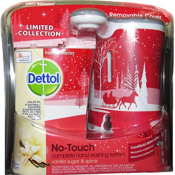 Dettol Vanilla Sugar & Spice bezdotykový dávkovač mydla a antibakteriálne náplň s mydlom 250 ml