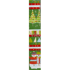 Nekupto Darčekový baliaci papier 70 x 200 cm Vianočný Zelený snehuliak, stromček