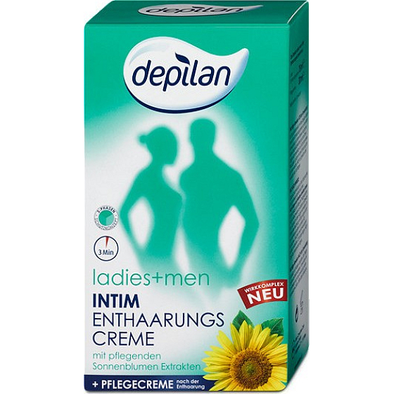Depilan Ladies + Men Depilačné sada intímne depilačný krém 75 ml + ošetrujúci krém po depilácii 30 ml