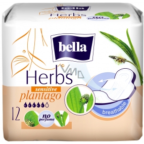 Bella Herbs Plantago Sensitive intímne aromatizované vložky s krídelkami 12 kusov