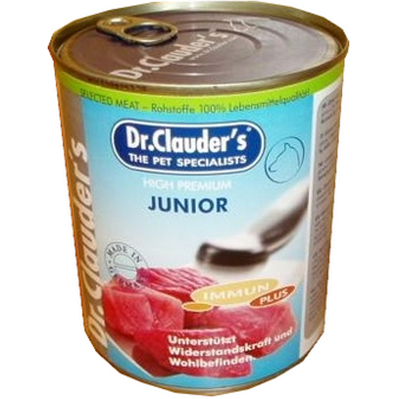 Dr. Clauders Junior Hovädzie, kuracie, bravčové mäso kompletné krmivo pre šteniatka 100% mäsa 800 g