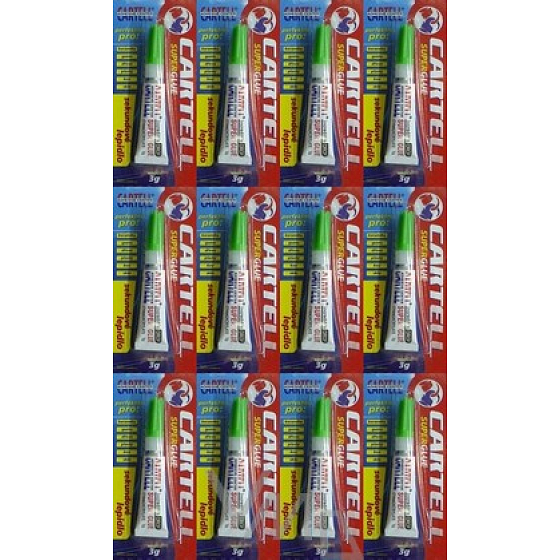 Cartell Super Glue univerzálne sekundové lepidlo 12 x 3 g