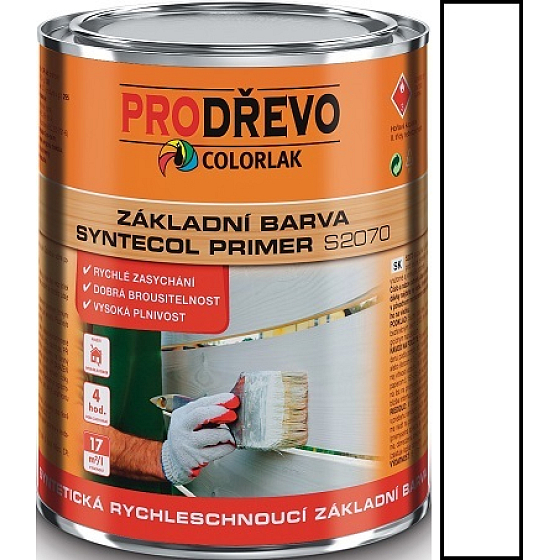 Colorlak Syntecol Primer S2070 syntetická základná farba Biela 0,6 l