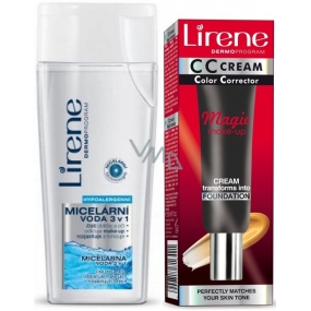 Lirene CC Magic zázračný krém make-up 02 Natural 30 ml + Lirene 3v1 Micelárna voda na tvár a oči 200 ml, duopack