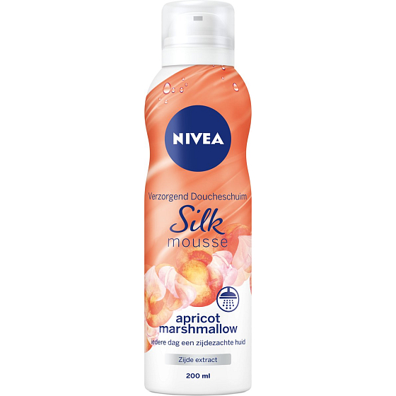Nivea Silk Mousse Apricot Marshmallow starajúca sprchová pena 200 ml