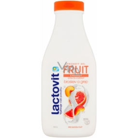 Lactovit Fruit Energy Vitalita a sviežosť broskyňa a grep sprchový gél pre suchú pleť 500 ml