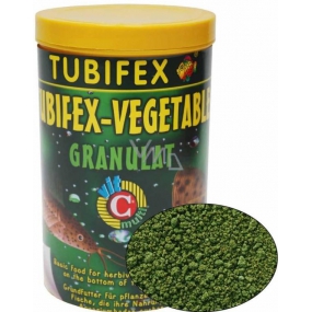 Tubifex Vegetable Granulat základné rastlinné krmivo pre bylinožravé ryby, ktoré zdržiavajú pri dne akvária 125 ml