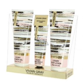 Vivian Gray Temptation - Pokušenie luxusné telové mlieko 100 ml + sprchový gél 100 ml + krém na ruky 30 ml, kozmetická sada