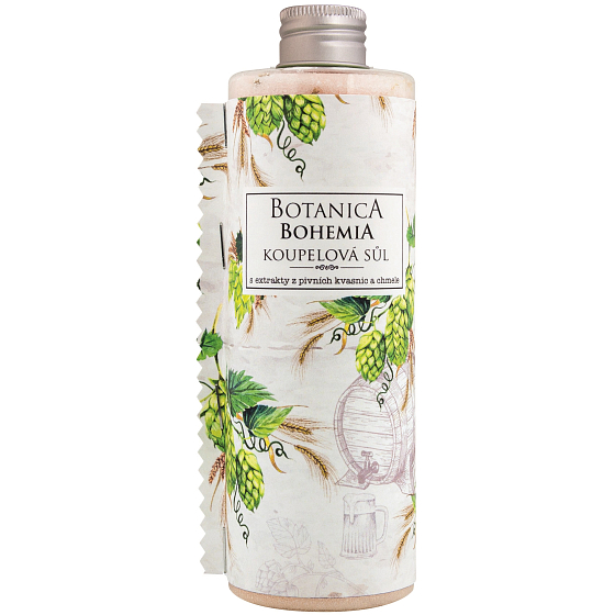 Bohemia Gifts Botanica Chmeľ a obilniny pivná soľ do kúpeľa 320 g
