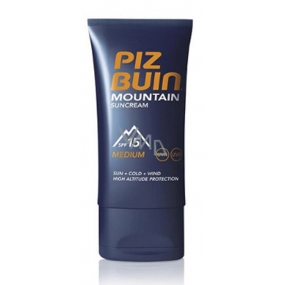 Piz Buin Mountain Suncream SPF15 hydratačný krém chráni pokožku pred slnkom, chladom a suchým vetrom 50 ml