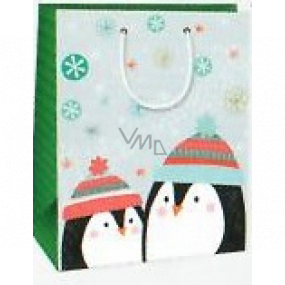 Ditipo Darčeková papierová taška 26,4 x 13,6 x 32,7 cm Vianočná - tučniaky