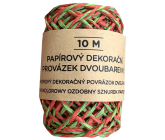 Albi Dekoračný povrázok dvojfarebný červeno-zelený 10 m