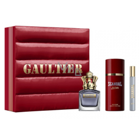 Jean Paul Gaultier Scandal Pour Homme toaletná voda 50 ml + dezodorant v spreji 150 ml + toaletná voda 10 ml miniatúra, darčeková sada pre mužov