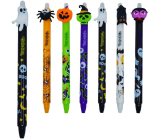 Colorino Pogumované pero Halloween black white ghost, modrá náplň 0,5 mm