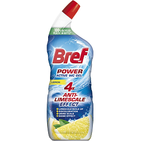 Bref WC gel Power Aktiv Gel Citrón s osvěžovačem, 750 ml