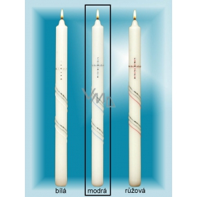 Lima Kostolné krstné - Sv.Přijímání sviečka so zirkónmi modrá č.4 36 cm 1 kus