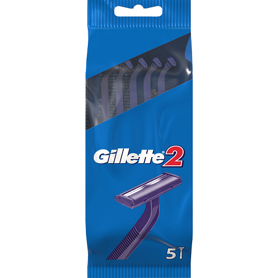 Gillette2 pohotové jednorazové holítka 5 kusov pre mužov v sáčku