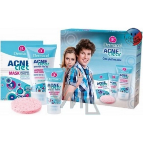 Dermacol Acneclear umývací gél 150 ml + gél-krém 50 ml + maska 16 g + hubka, kozmetická sada