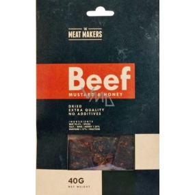 Meat Makers Beef Jerky Mustard & Honey tenké plátky hovädzieho mäsa konzervované sušením 40 g