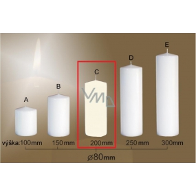 Lima Gastro hladká sviečka slonová kosť valec 80 x 200 mm 1 kus