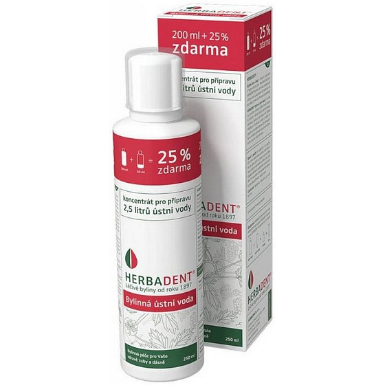 Herbadent Bylinná ústna voda koncentrát 250 ml