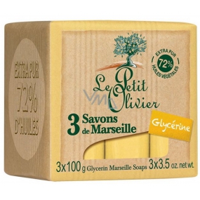 Le Petit Olivier Glycerín Mairseillské toaletné mydlo 3 x 100 g