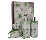 Bohemia Gifts Botanica Konopný olej sprchový gél 200 ml + šampón na vlasy 200 ml + toaletné mydlo 100 g, kniha kozmetická sada