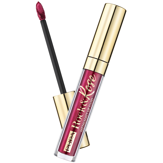Pupa Rock & Rose Metal Matt Lip Fluid tekutá metalická rúž mat 002 True Ruby 3 ml