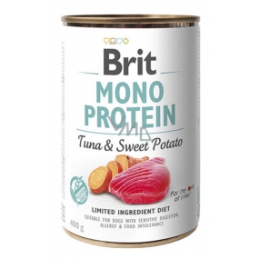 Brit Mono Proteín Tuniak so sladkými rtambory s príchuťou králika 100% čistý proteín kompletné krmivo pre psov 400 g