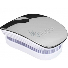 Ikoo Pocket Metallic Vreckový kefa na vlasy podľa čínskej medicíny Oyster White strieborno-biely