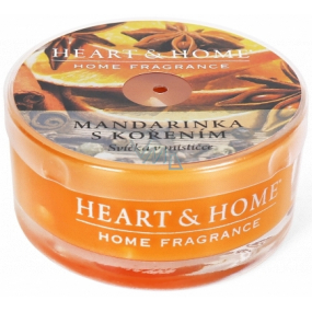 Heart & Home Mandarínka s korením Sójová vonná sviečka v mištičke horí až 12 hodín 36 g