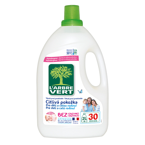 L'Arbre Vert Eko Sensitive univerzálny prací gél 30 dávok 2 l