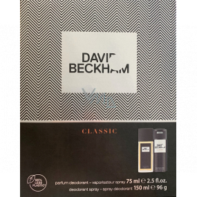 David Beckham Classic parfumovaný dezodorant pre mužov 75 ml + dezodorant v spreji 150 ml, darčeková sada pre mužov