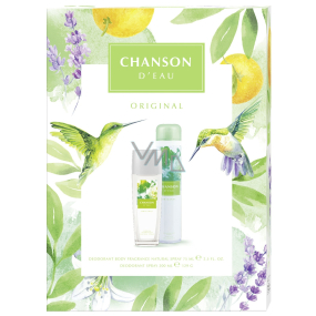Chanson d Eau Original parfumovaný dezodorant 75 ml + dezodorant v spreji 200 ml, kozmetická sada pre ženy