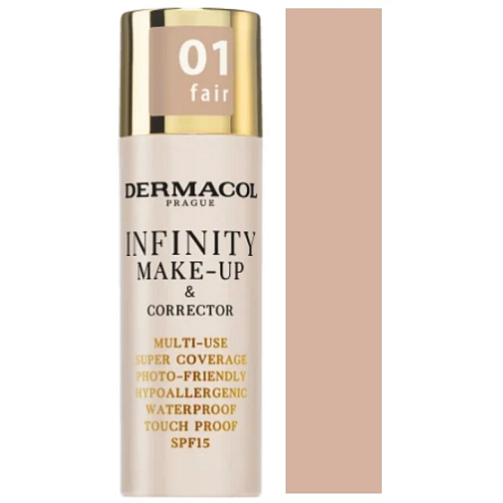 Dermacol Infinity Viacúčelový make-up a korektor 01 Fair 20 g