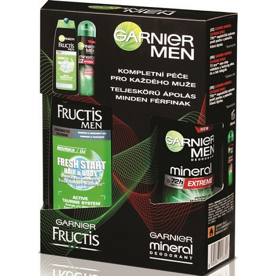 Garnier 2v1 Starostlivosť pre každého muža sprchový gél 250 ml + dezodorant sprej 150 ml, kozmetická sada