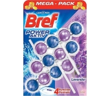 Bref Power Aktiv 4 Formula Levanduľa WC blok pre hygienickú čistotu a sviežosť vašej toalety, farbivá voda 3 x 50 g